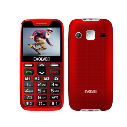 Mobilni telefon Evolveo EasyPhone XR, 2,3" TFT, SOS gumb, polnilno stojalo, rdeče barve