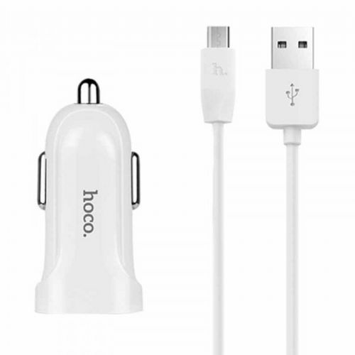 HOCO avtopolnilec Z2A 2,4 A s kablom 1m MicroUSB - bel
