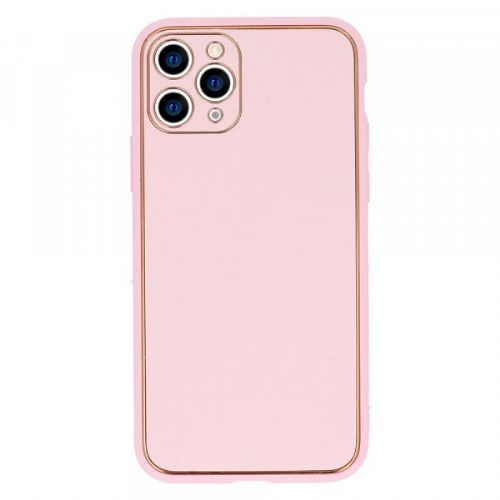 Luxury silikonski ovitek za Xiaomi Mi 11 - roza z zlatim robom
