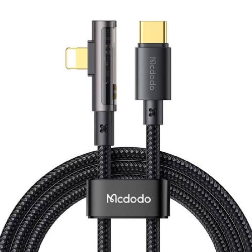 Polnilni kotni kabel McDodo CA-3390 36 W 1,2 m USB-C v Lightning (črn)