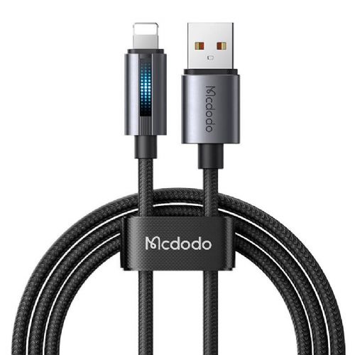 Mcdodo CA-5660 USB-A v Lightning kabel z utripajočo lučjo 1,2 m (črn)