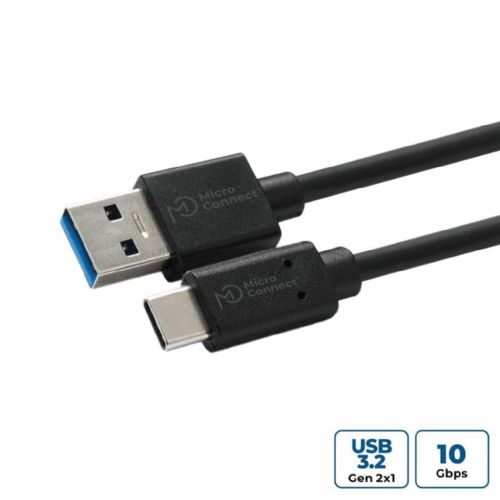 MicroConnect Kabel USB C-A 3.2 Gen 2, 1m,