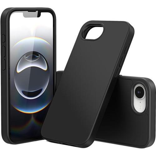 Ovitek  za telefon Nevox StyleShell Shock črn, za iPhone 16e, polikarbonat, silikon, mikrofibra
