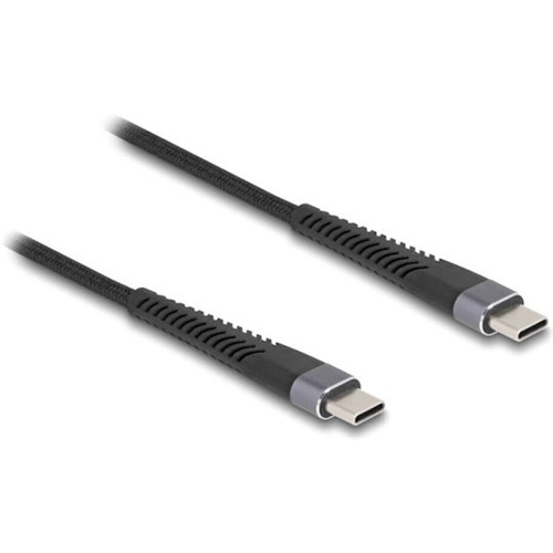 Podatkovni kabel Delock USB 2.0 USB-C vtič na USB-C vtič, 1 m, podaljšana zaščita, PD 60 W, črn