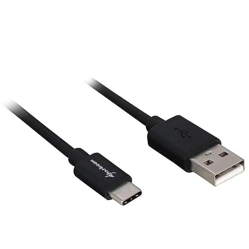 Podatkovni kabel Sharkoon USB 2.0, USB-A na USB-C, 0,5 m, 3A, dvosmerni