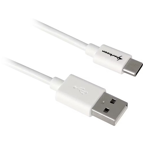 Podatkovni kabel Sharkoon USB 2.0 USB-A na USB-C, bel, 1,5 m, polnjenje do 3A