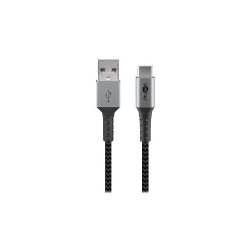 Polnilni kabel Goobay USB 2.0, USB-A > USB-C, 2 m, siva/srebrna