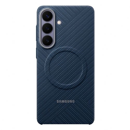 Ovitek za telefon Samsung Galaxy S26+ magneten karbonski temno moder, odporno na praske, brezžično polnjenje