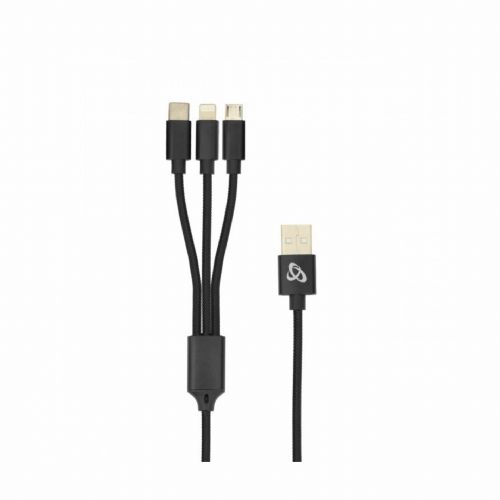 Kabel SBOX USB 3v1 Lightning/TipC/mikro 2,4A 1m