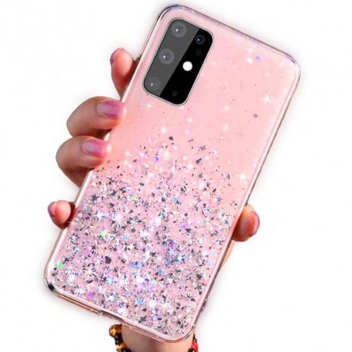 Silikonski ovitek z bleščicami SPARKLE za iPhone 13 Pro Max - roza