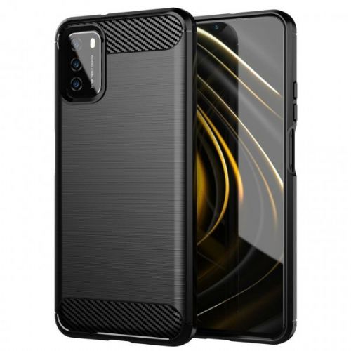 Silikonski ovitek za Xiaomi Poco M3 - mat carbon črn