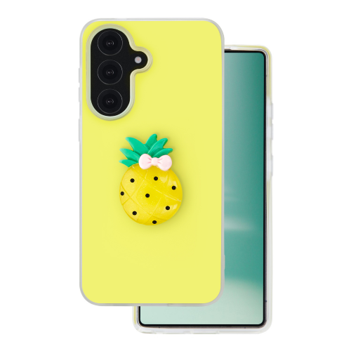 Ovitki za telefon Onasi Tutti Frutti 2v1 za Samsung Galaxy A36, rumen – dvoslojna zaščita, TPU+PC, frosted efekt, 3D sadni motiv, izboljšan oprijem