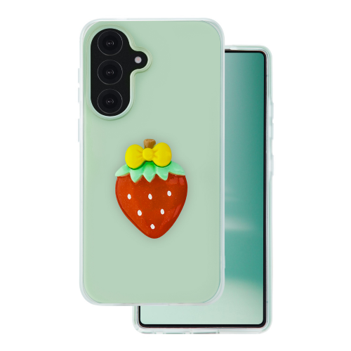 Ovitki za telefon Onasi Tutti Frutti 2v1 za Samsung Galaxy A36, dvoslojna zaščita, TPU+PC, frosted efekt, 3D sadni motiv, zelen