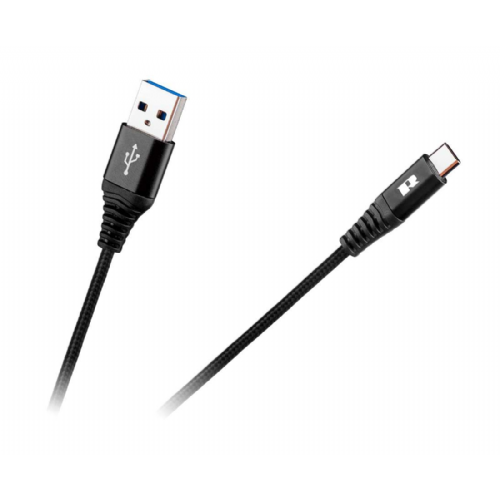 USB kabel REBEL 2.0 M.- tip C. M., črne barve, 1m