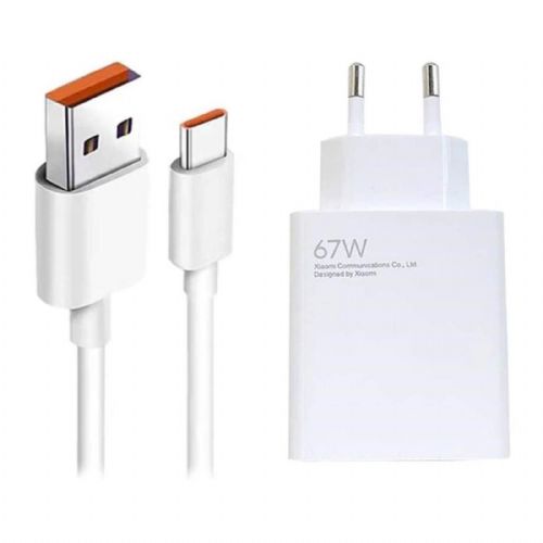 Hišni polnilec za telefone Xiaomi 67W HyperCharge, hitro polnjenje, zaščita 8 nivojev, priložen USB-A/USB-C kabel