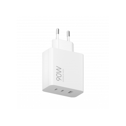 Hišni polnilec XIAOMI adapter MDY-19-EK 2x Type C, 1x USB A - 90W - bel (EU Blister)