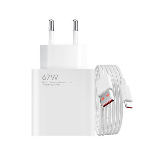 Xiaomi hišni polnilec MDY-12-EH USB-A 67W s polnilnim kablom Type C 6A - bel (Eu Blister)