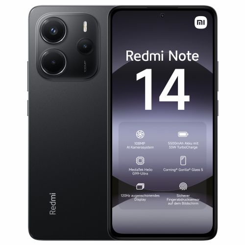 Pametni telefon Xiaomi Redmi Note 14 4G Dual Sim 6GB RAM 128GB - polnočno črna