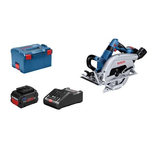 Akumulatorska krožna žaga  Bosch BITURBO GKS 18V-70 L Professional, 2x Li Ion baterija ProCore18V 5,5 Ah, v L-Boxx, modra/črna