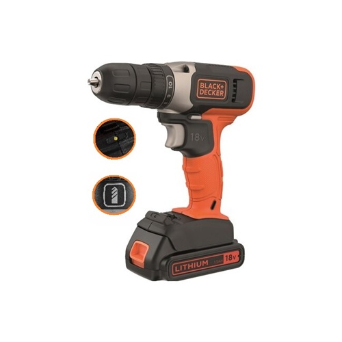 Akumulatorski vijačnik in vrtalnik Black & Decker BCD001C2 18V, 2x1,5Ah, 37 Nm, 11 stopenj navora, LED osvetlitev