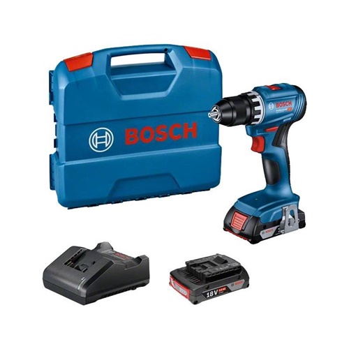 Akumulatorski vrtalni vijačnik GSR 18V-45 Professional, 18V, 2x Li-Ion baterija 2,0Ah, v kovčku, modra/črna
