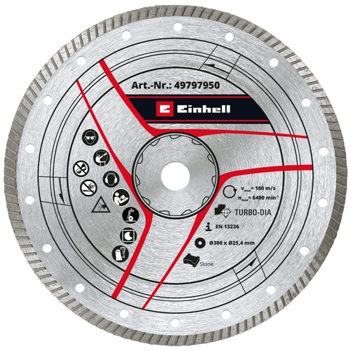 Diamantni rezalni disk Einhell 300x25,4 tur