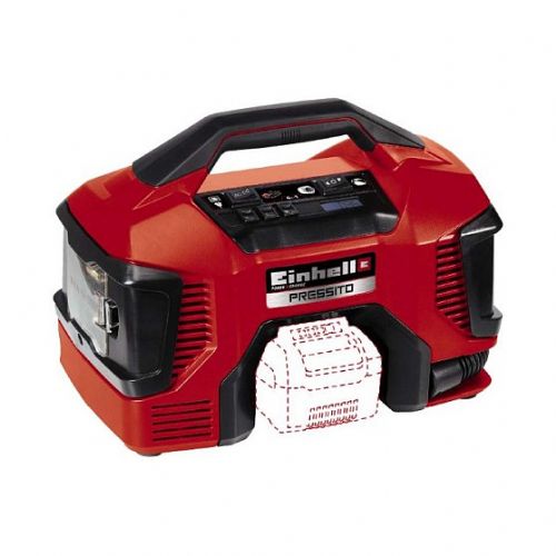 Akumulaotrski hibridni kompresor Einhell Power X-Change Pressito, 18 V/220 V, brez baterije in polnica, rdeča/črn