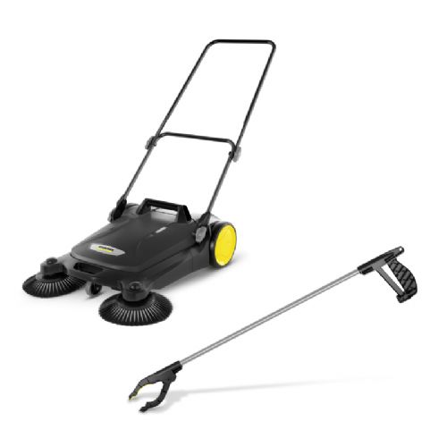 Ročni pometač Kärcher S 4 Twin Go!Further, 680 mm širina pometanja, posoda 20 l, omejena izdaja, črne barve