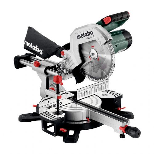 Žaga Metabo KGS254M drsne tirnice, dvojno posnetje, premer rezila 25,4 cm, moč 1450 W, rezalna zmogljivost 215 x 47 mm