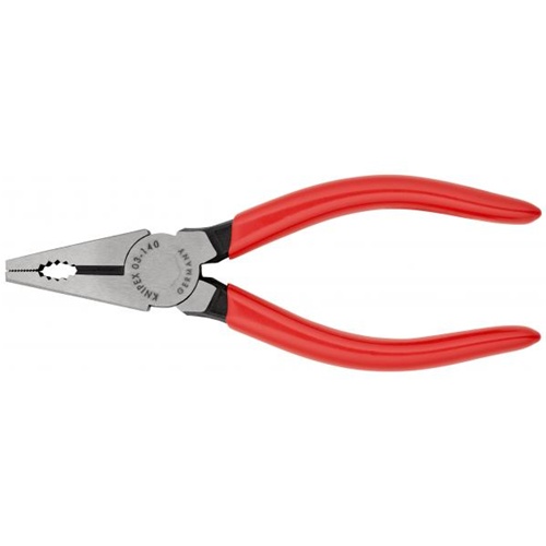 Klešče Knipex 03 01 140 jeklene, atramentizirane, z rezalnikom žice, plastično prevlečen ročaj, dolžina 140 mm