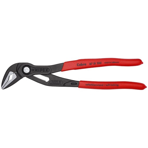 Klešče za cevi/vodno črpalko Knipex Cobra ES 87 51 250, 250 mm, rdeč/črna
