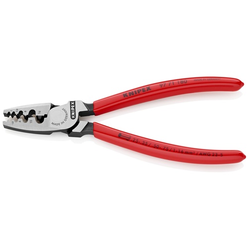 Klešče za stiskanje Knipex 97 71 180 (za žične končne tulke od 0,25 do 16 mm²)