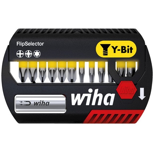 Komplet bitov Wiha Bit Set FlipSelector Y-Bit 25 mm, 13 kosov (črni/rumeni, PH / PZ / TX)