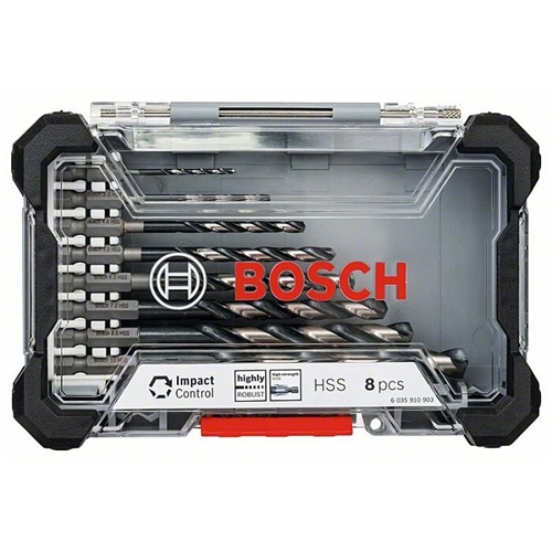 Komplet spiralnih svedrov Bosch HSS Impact Control, 8-delni
