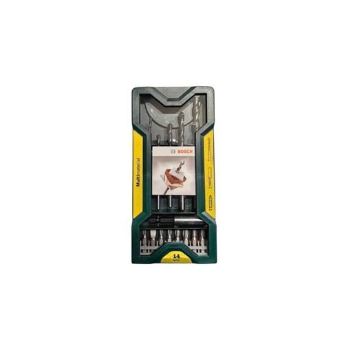 Komplet večnamenskih svedrov Bosch Mini X-Line, 14-delni zelena