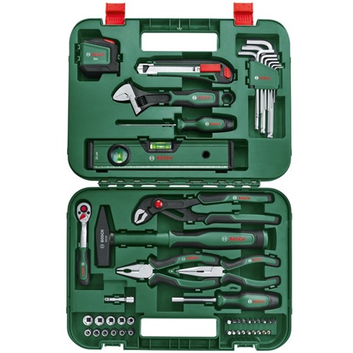 Kompleti orodij Bosch Advanced Hand Tool S 52-delni, plastični kovček, bitovi, kladivo, raglja, za dom in delavnico