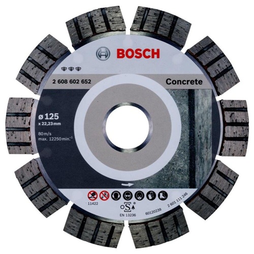 Rezalna plošča Bosch PRO diamantna, za beton, Ø 125 mm, izvrtina 22,23 mm, 10 segmentov