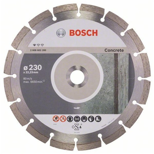 Rezalna plošča Bosch Standard za beton Ø 230 mm, izvrtina 22,23 mm, 16 segmentov, višina segmenta 10 mm