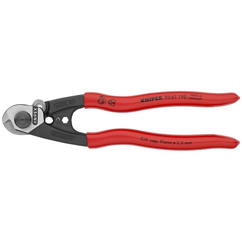 Rezalnik žične vrvi Knipex 95 61 190, rdeča