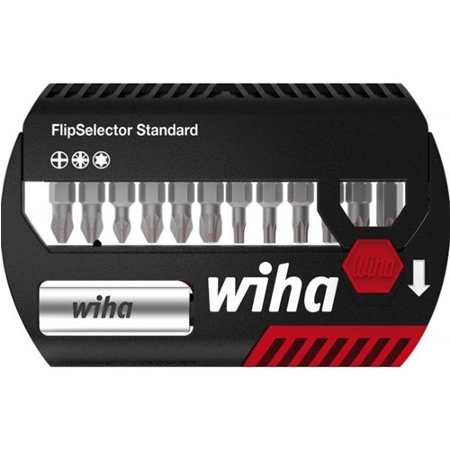 Set nastavkov Wiha Bit Set FlipSelector Standard, 13-delni (črni/rdeči, PH / PZ / TORX)