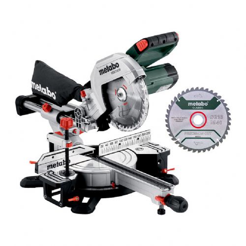 Žaga Metabo KGS 216 M drsne tirnice, dvojno posnetje, 1200 W, rezilo 21,6 cm, nastavek