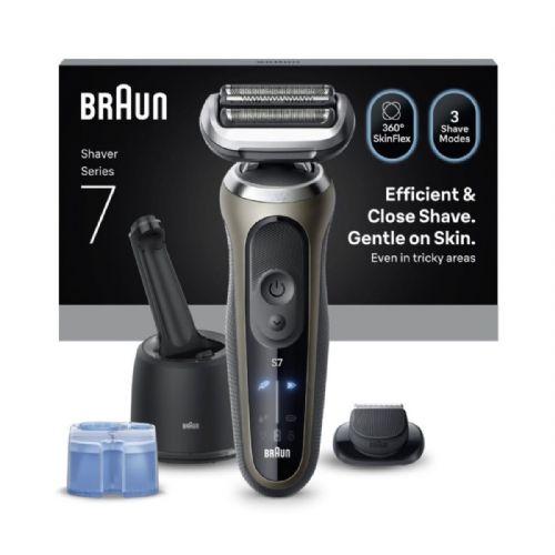 Električni brivnik Braun Series 7 72-C7200cc, 360° SkinFlex, 3 načini britja, SmartCare postaja, 60 min delovanja