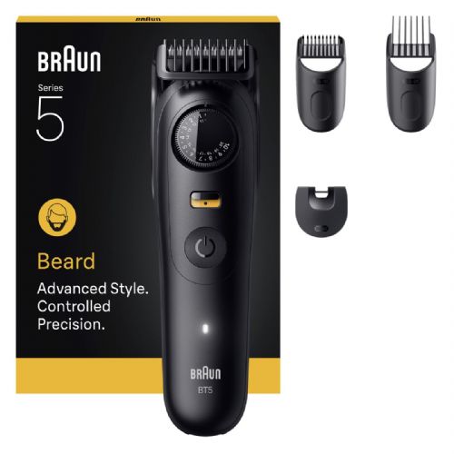 Urejevalnik brade Braun Series 5 BT5520, 40 nastavitev dolžine, 120 min delovanja, jekleno rezilo, vodoodporen