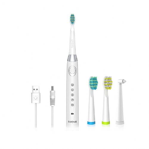 Električna zobna ščetka FairyWill 508 Sonic, 40.000 vibracij/min, 5 načinov čiščenja, IPX7, bele barve