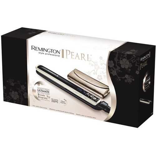 Likalnik za lase Remington Pearl S9500, prilagodljiva temperatura, črno-bel