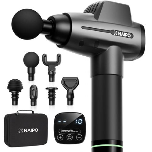 Masažna pištola Naipo NPMGUN-006, USB-C polnjenje, več hitrosti, tiho delovanje, kompaktna zasnova