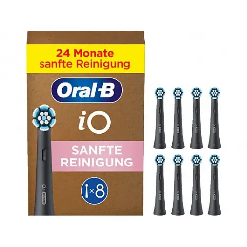 Nastavek za električno zobno ščetko Oral-B iO Sanfte Reinigung, črna, 8 kosov, nežen za dlesni
