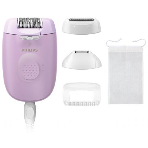 Epilator Philips BRE257/00 Series 4000, 2 hitrosti, LED lučka, 4 nastavki, električno napajanje, roza barve