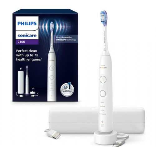 Električna zobna ščetka Philips Sonicare HX7420/01, 4 načini ščetkanja, 3 intenzivnosti, do 21 dni, Bluetooth, potovalna torbica, bela