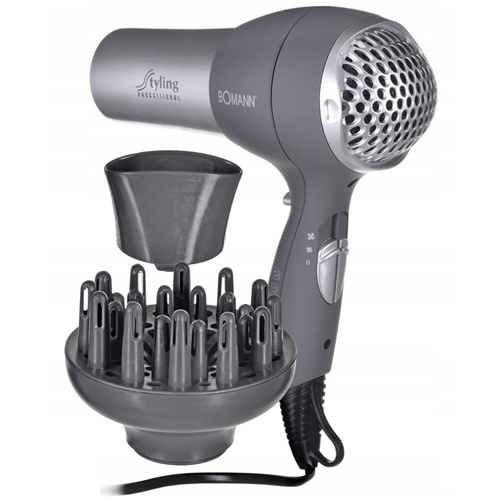 Sušile za lase Bomann HTD889CB, 2000 W, 3 temperature, 2 hitroist, siva/črna